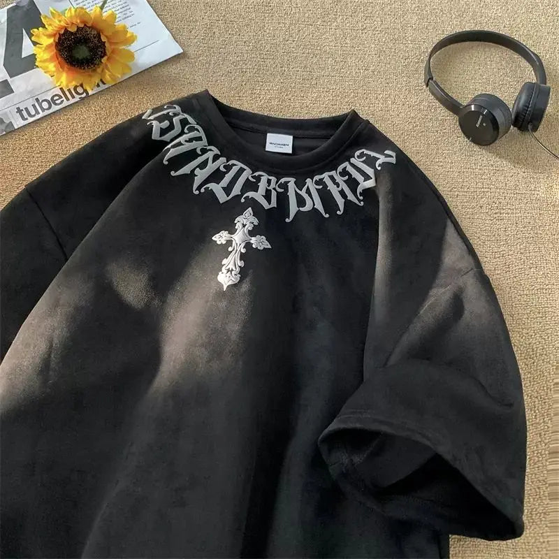 Black Premium Cotton Blend T-Shirt for Men