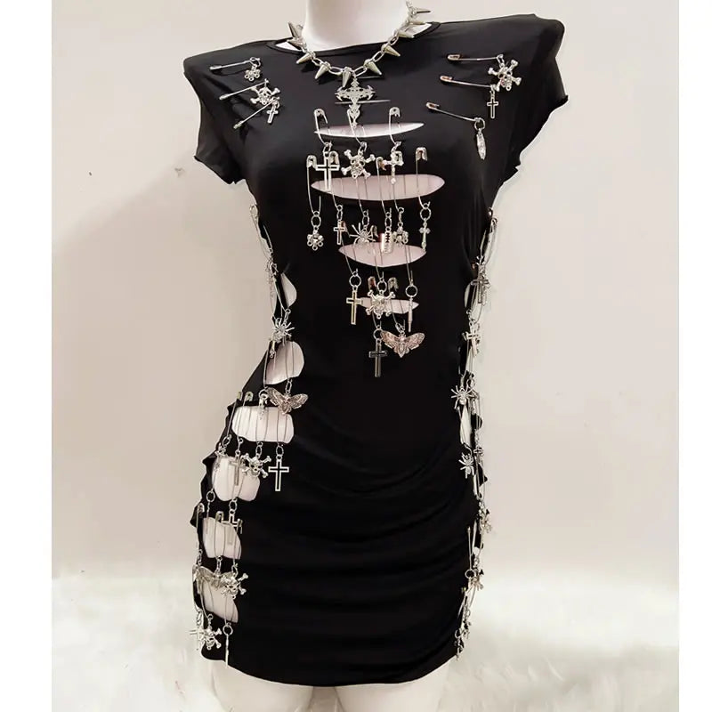 Black Gothic Womens Dress - Premium Cotton & Polyester Blend