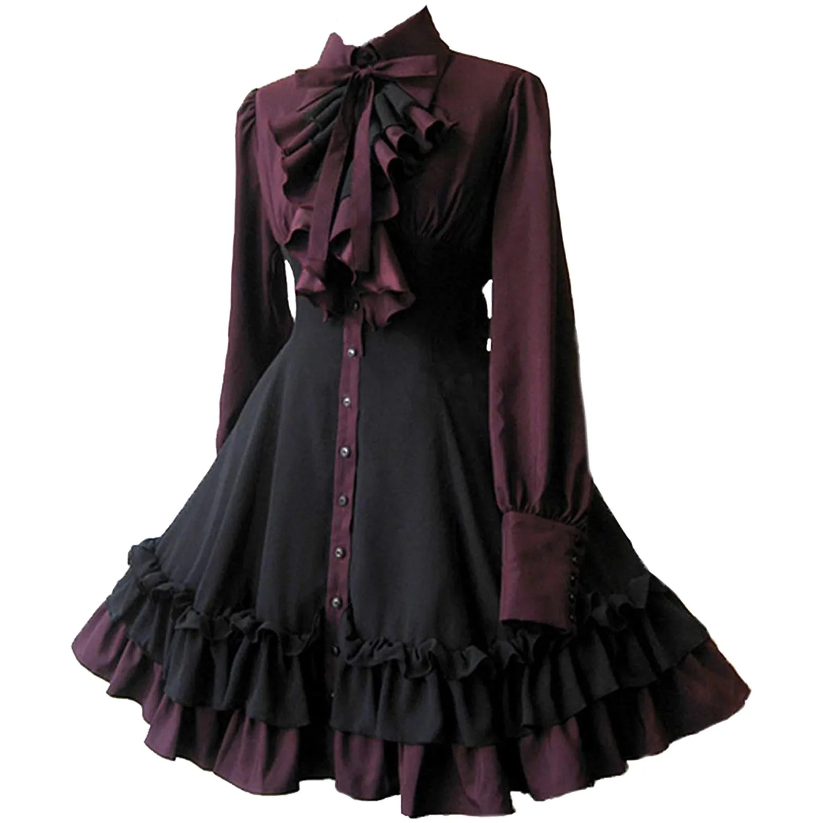Ruby Red Vintage Style Dress - Premium Cotton Polyester Blend