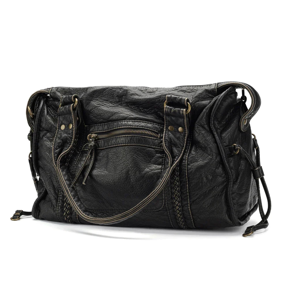 Black PU Leather Womens Handbag 38x16x29 cm