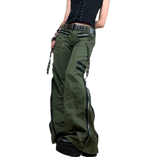 Green Womens Military Style Pants