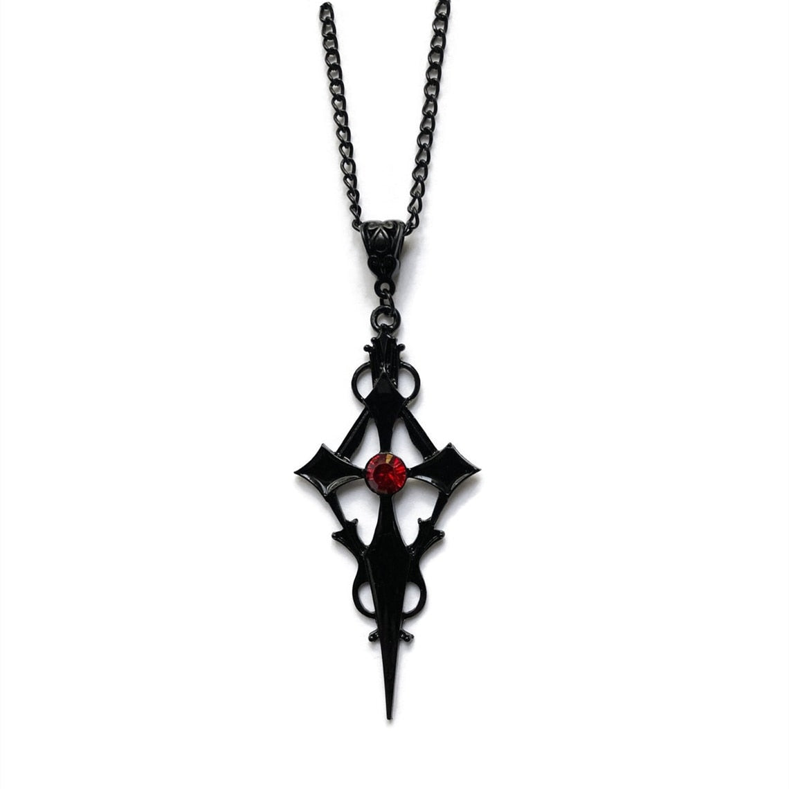 Elegant Vampire Cross Pendant Necklace in Premium Alloy Material
