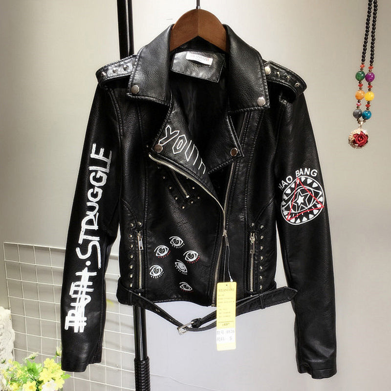 Premium Black Chaos Faux Leather Jacket