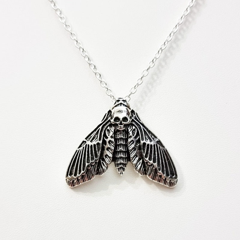 Mystical Skull Moth Pendant Necklace in Premium Alloy