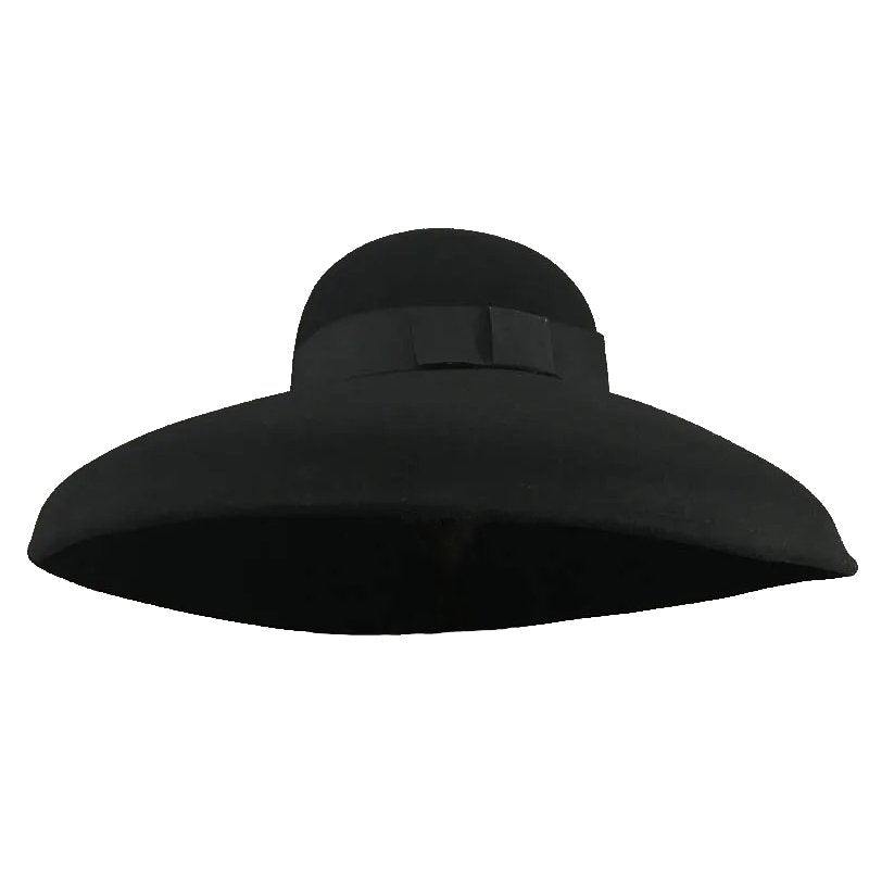 Gothic Wide Brim Wool Hat Womens Retro Style