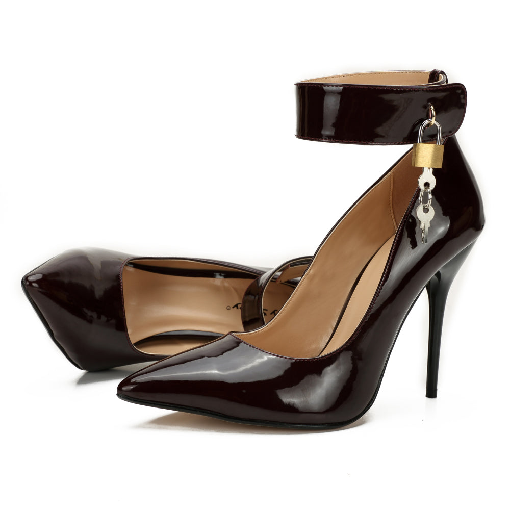 Ankle Strap Padlock Heels | Fetish Style High Heeled Shoes