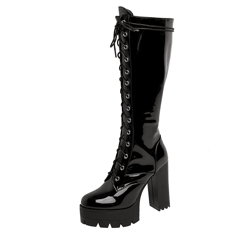 Black Chunky Platform Boots