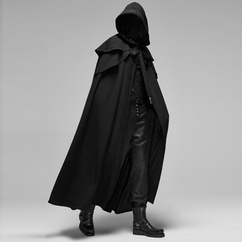 Premium Gothic Hooded Cloak in Black