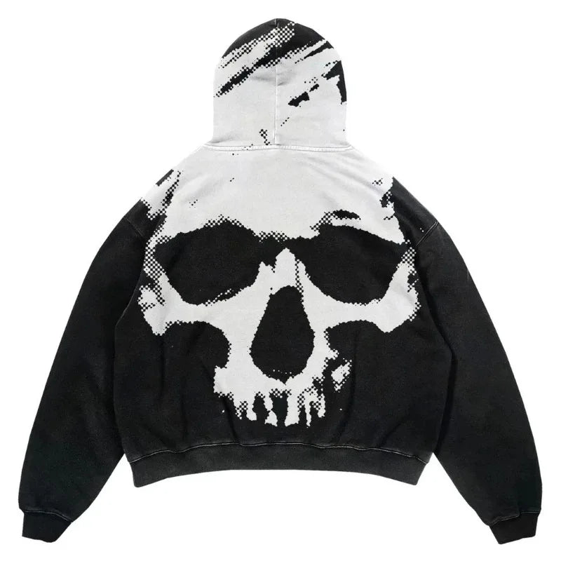 Premium Skull Print Mens Black Hoodie - Limited Edition