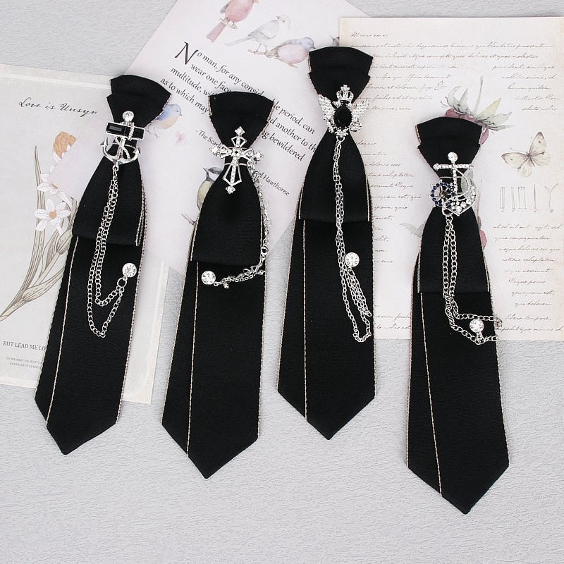 Elegant Gothic Style Unisex Cotton-Polyester Blend Tie