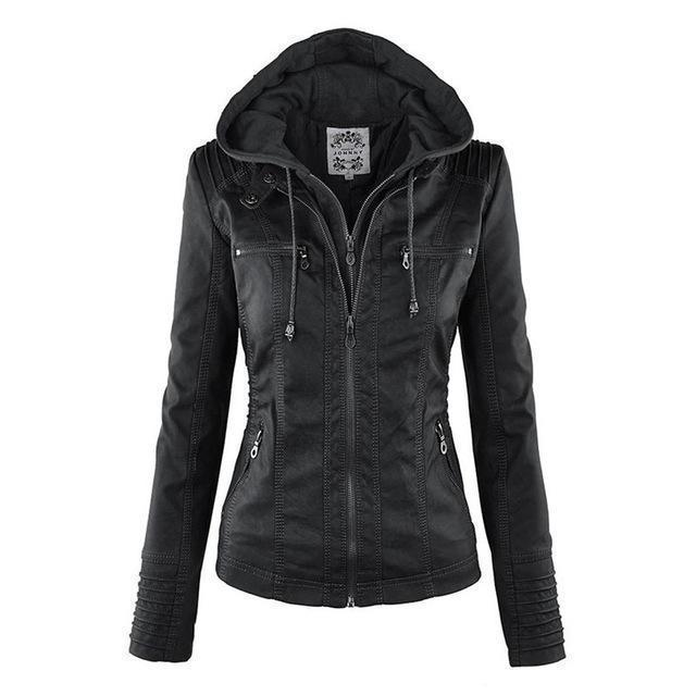 Stylish Gothic Faux Leather and Suede Womens Jacket