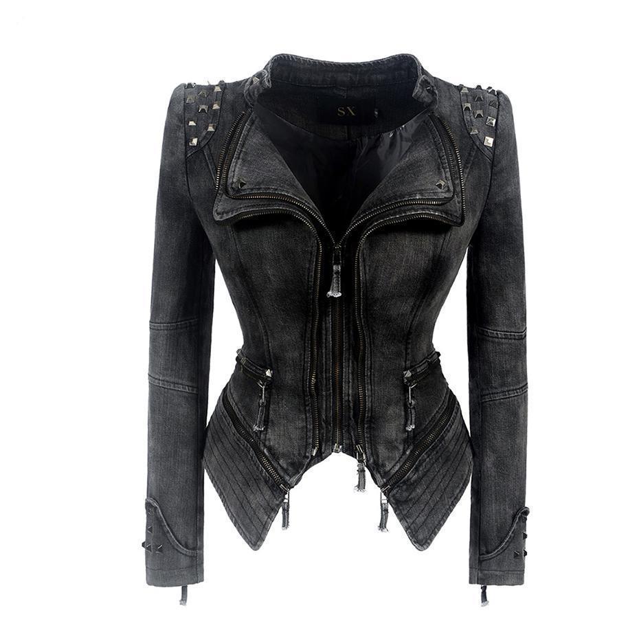 Womens Elegant Gothic Style Jacket in Premium Cotton Blend
