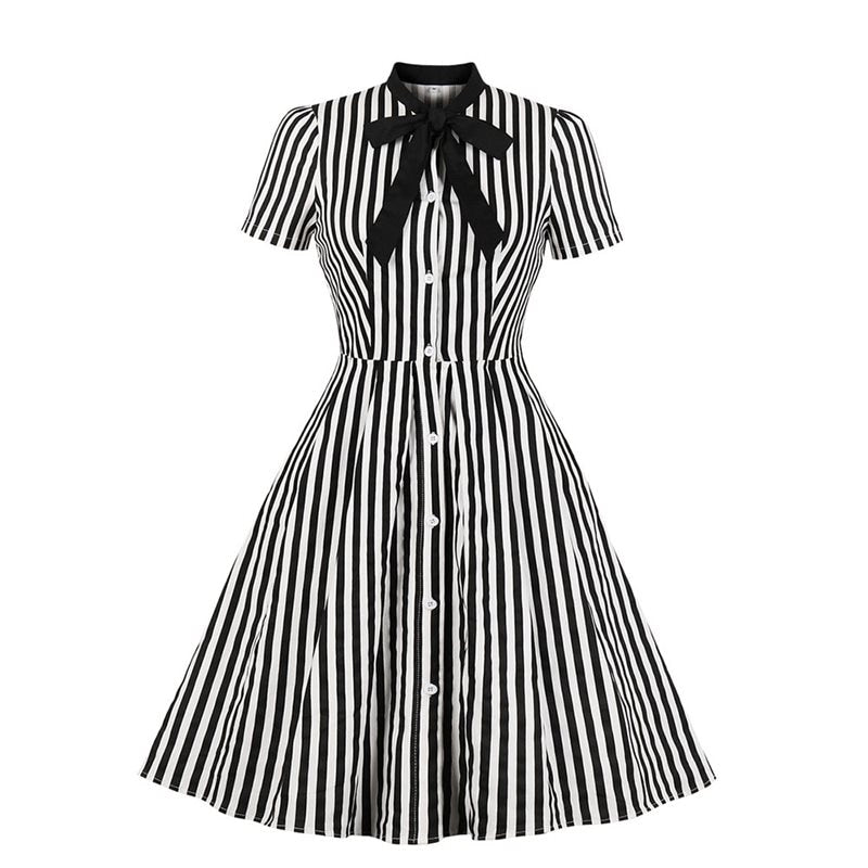 Beetlejuice Striped Swing Dress