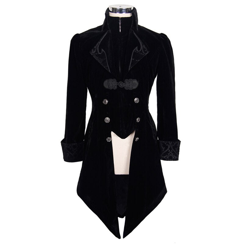 Victorian Style Swallowtail Vampire Jacket - Elegant Mens Gothic Coat