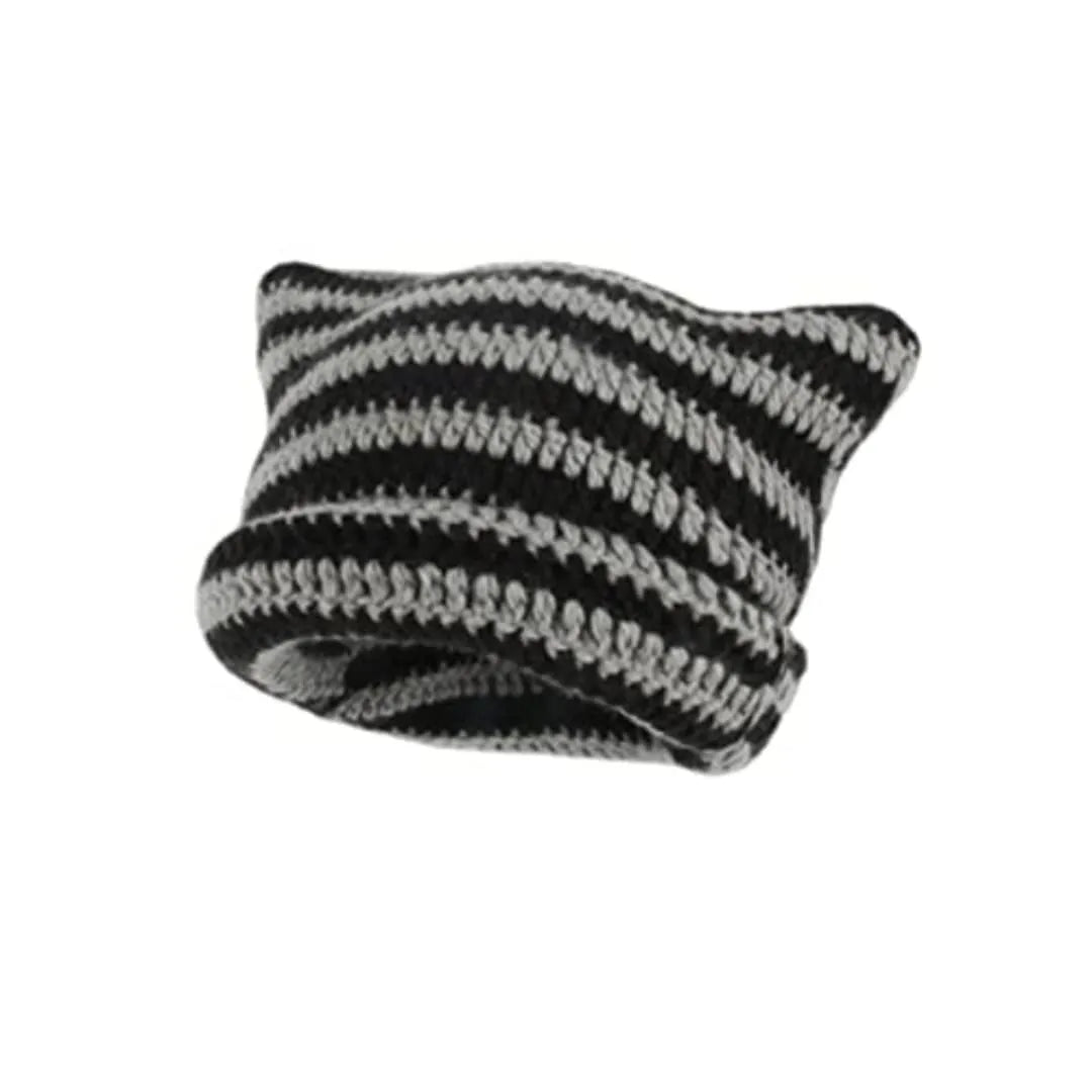 Cat Ear Style Cotton-Polyester Blend Beanie