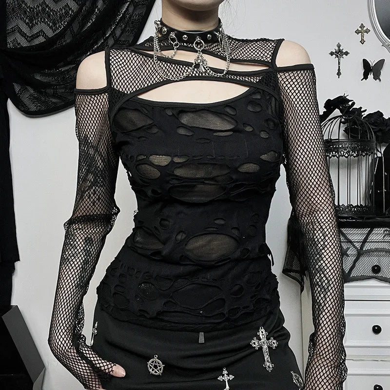 Gothic Style Premium Cotton & Polyester blend Womens Top