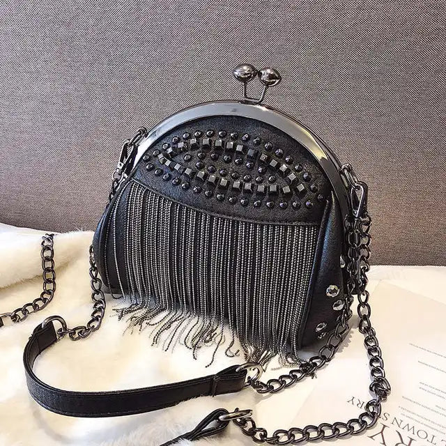 Limited Edition Black PU Leather Womens Handbag 23x18x10cm