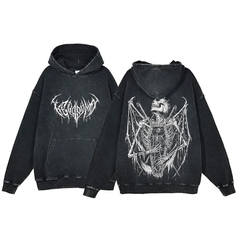 Premium Skull Print Mens Hoodie Black Limited Edition