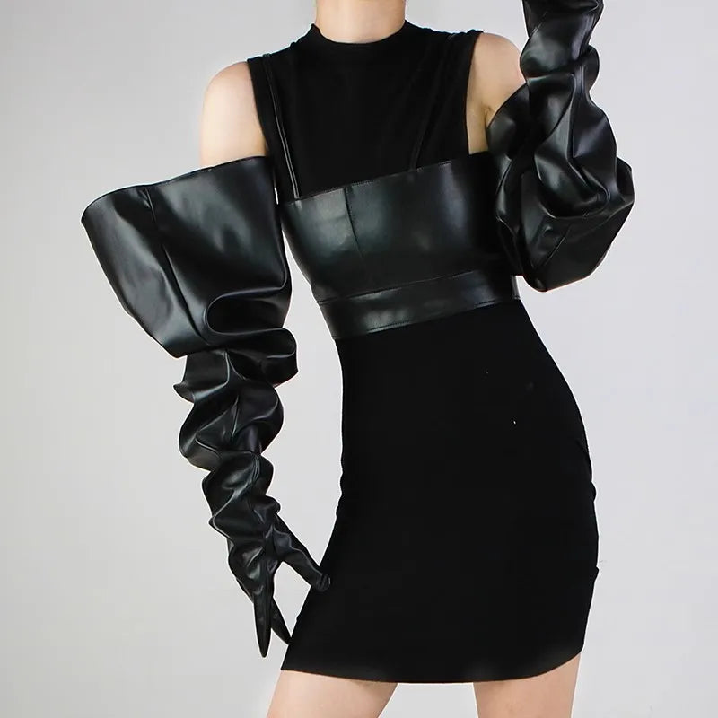 Faux Leather Womens Gloves in Black - Premium Quality