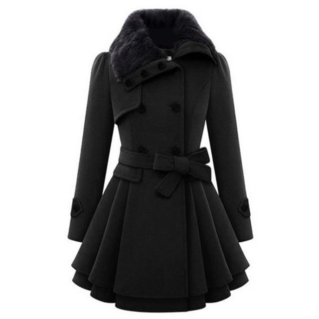 Womens Gothic Style Premium Black Coat in Various Sizes
