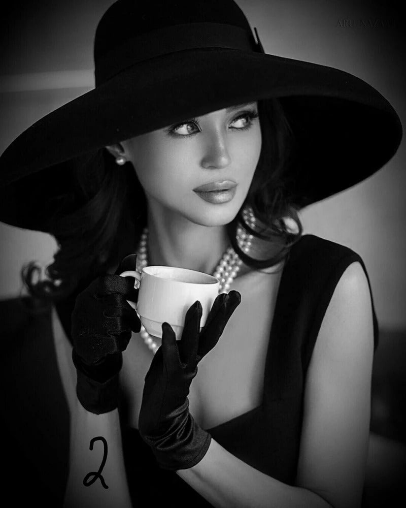 Sinister Goth Style Wool Wide Brim Hat