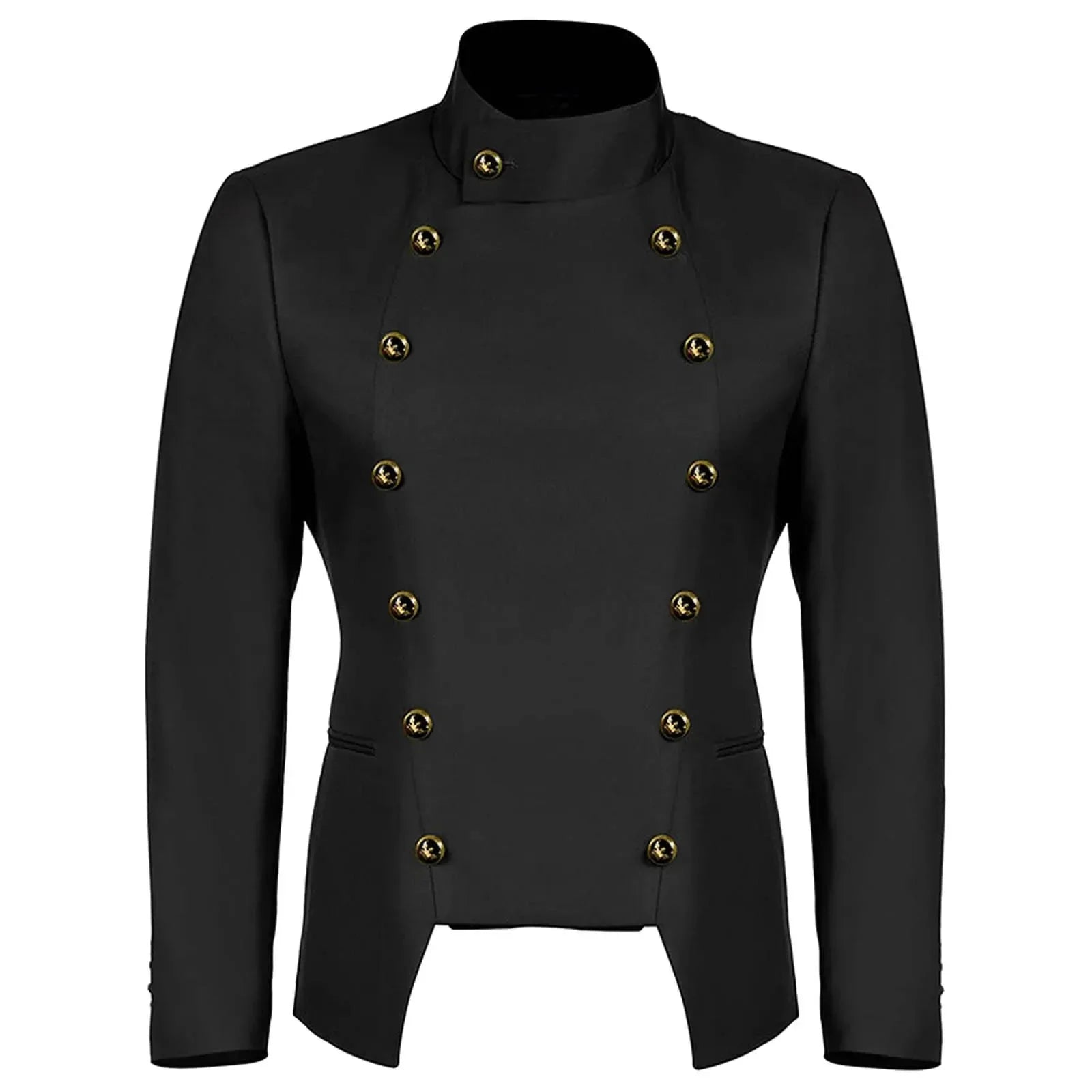 Premium Cotton Polyester Blend Mens Solid Jacket in Black/White