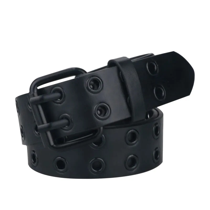 Black Faux Leather Elegant Belt 3.7cm Width