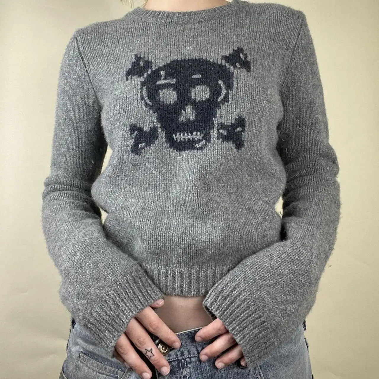 Limited Edition Skull Print Sweater in Black Premium Cotton/Polyester Blend