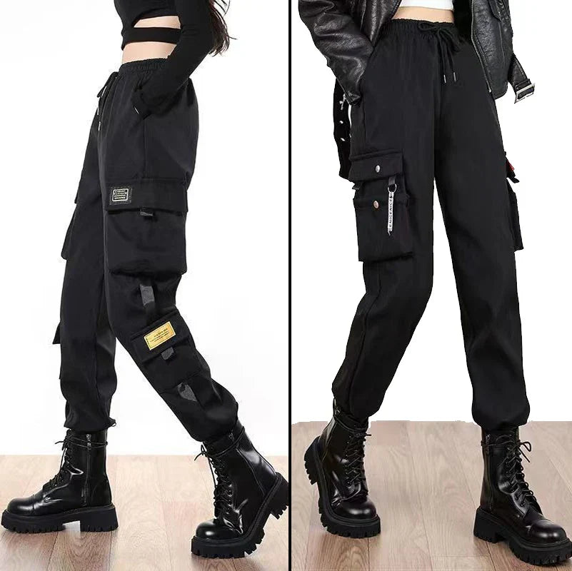 Premium Black Cotton-Polyester Blend Womens Joggers