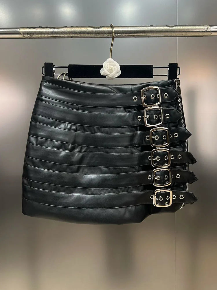 Black Faux Leather Womens Skirt - Chic & Stylish