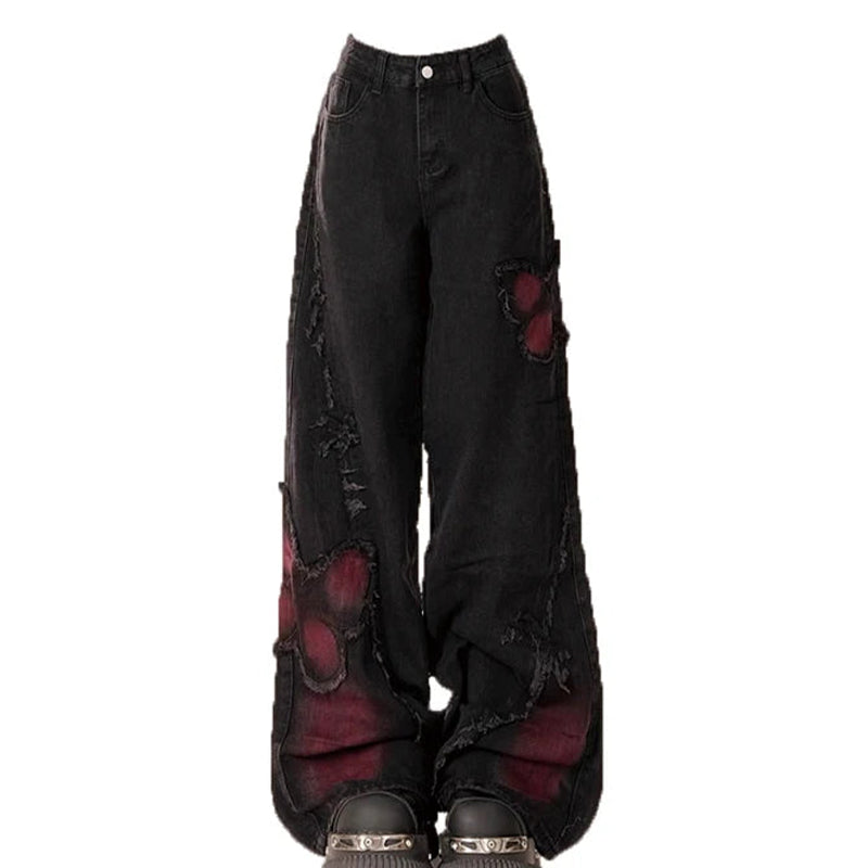 Fashionable Womens Gothic Black Jeans