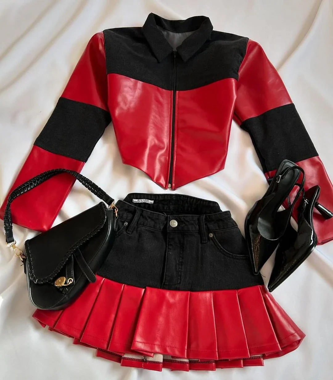 Red Faux Leather Womens Set - Limited Edition