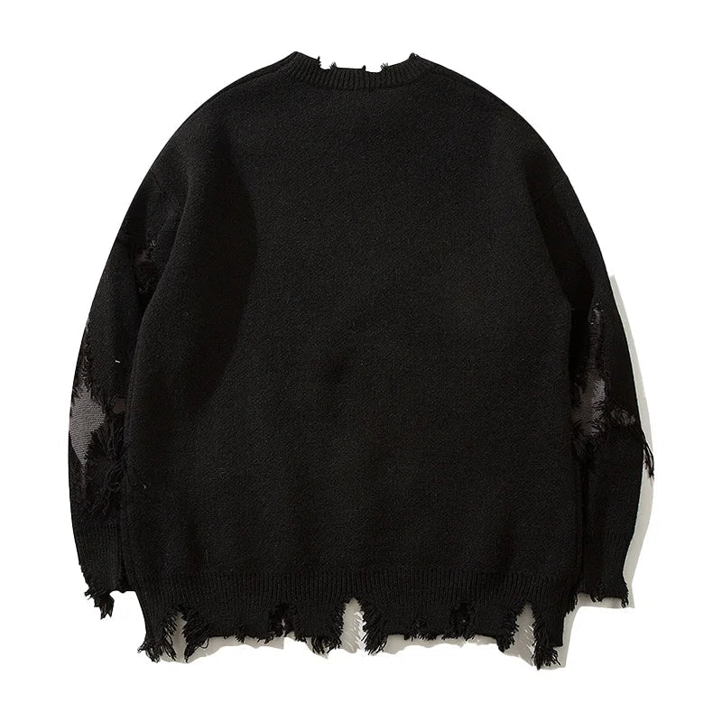 Elegant Black Skull Print Womens Jumper