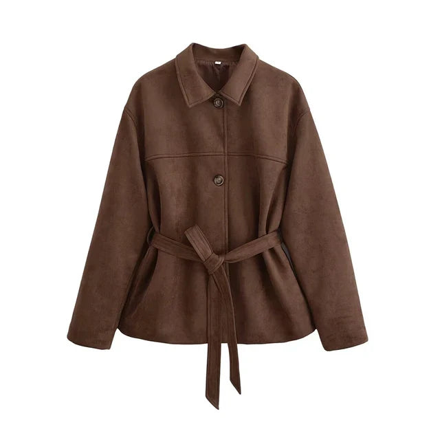 Brown Faux Suede Womens Jacket - Limited Edition