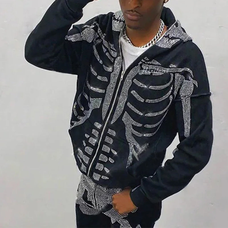 Premium Skeleton Print Unisex Hoodie