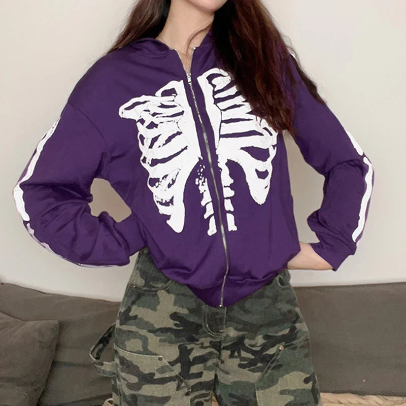 Purple Gothic Women Sweatshirt - Premium Cotton Polyester Blend
