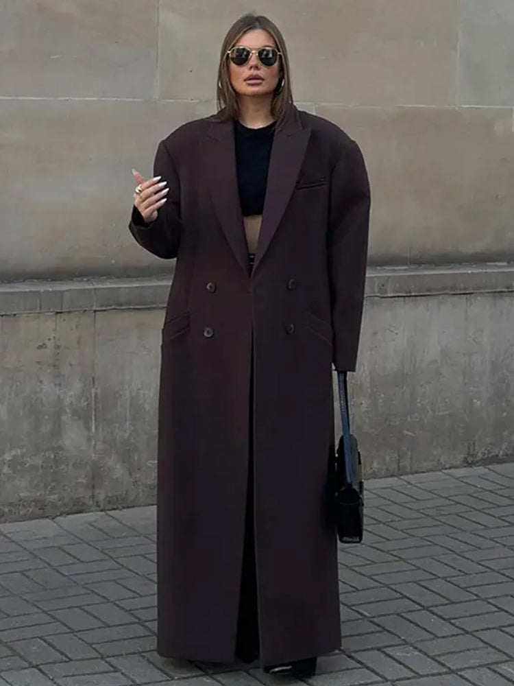 Brown Woolen Overcoat for Women