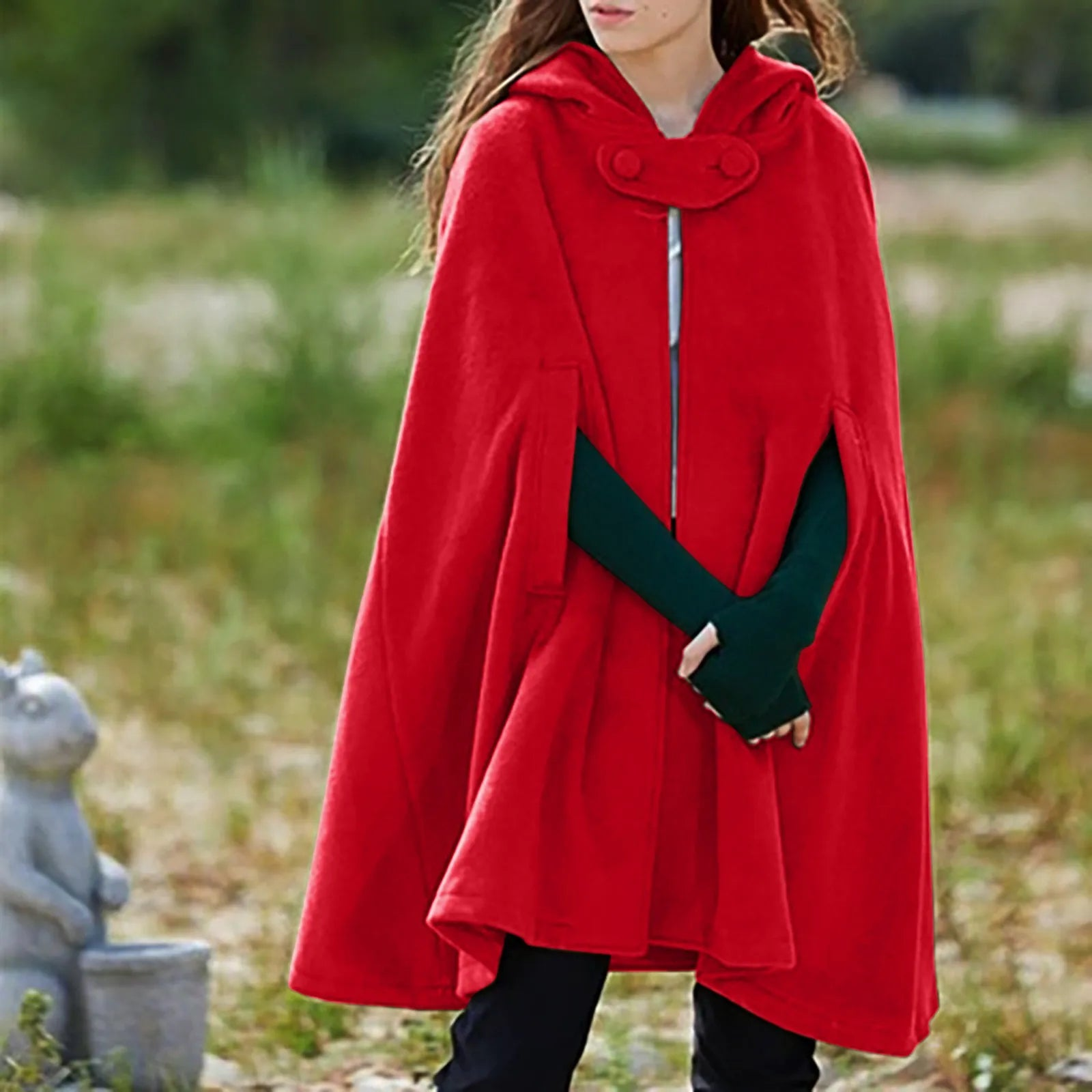 Classy Black Hooded Cloak for Women