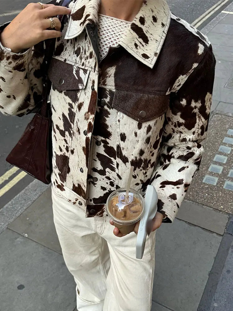 Beige Vintage Printed Womens Jacket - Premium Cotton Polyester Blend