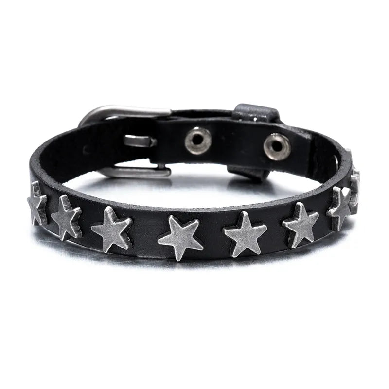 Premium Leather Unisex Bracelet - Black/Brown Mens Jewelry