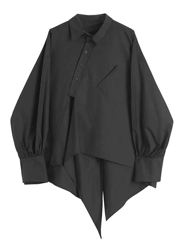 Gothic Style Black Womens Blouse