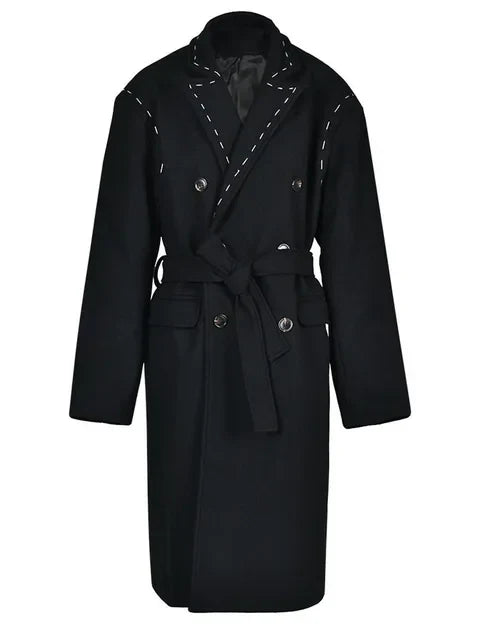 Premium Black Belted Jacket for Women
