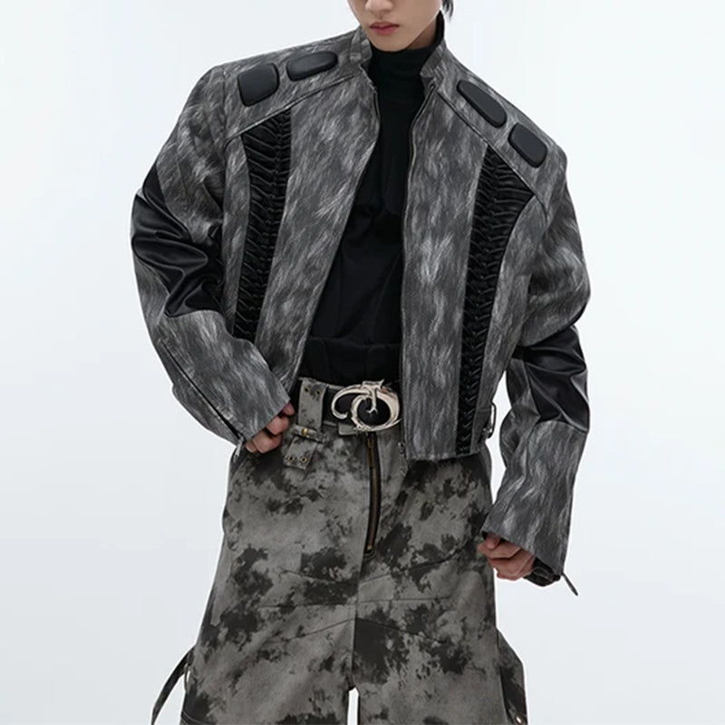 Brown Faux Leather Jacket for Men