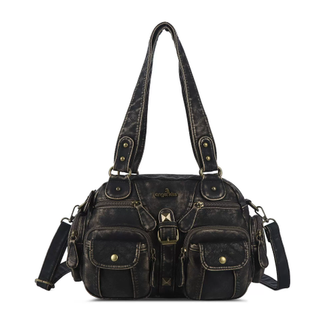 Vintage Leather Cotton Blend Womens Shoulder Bag