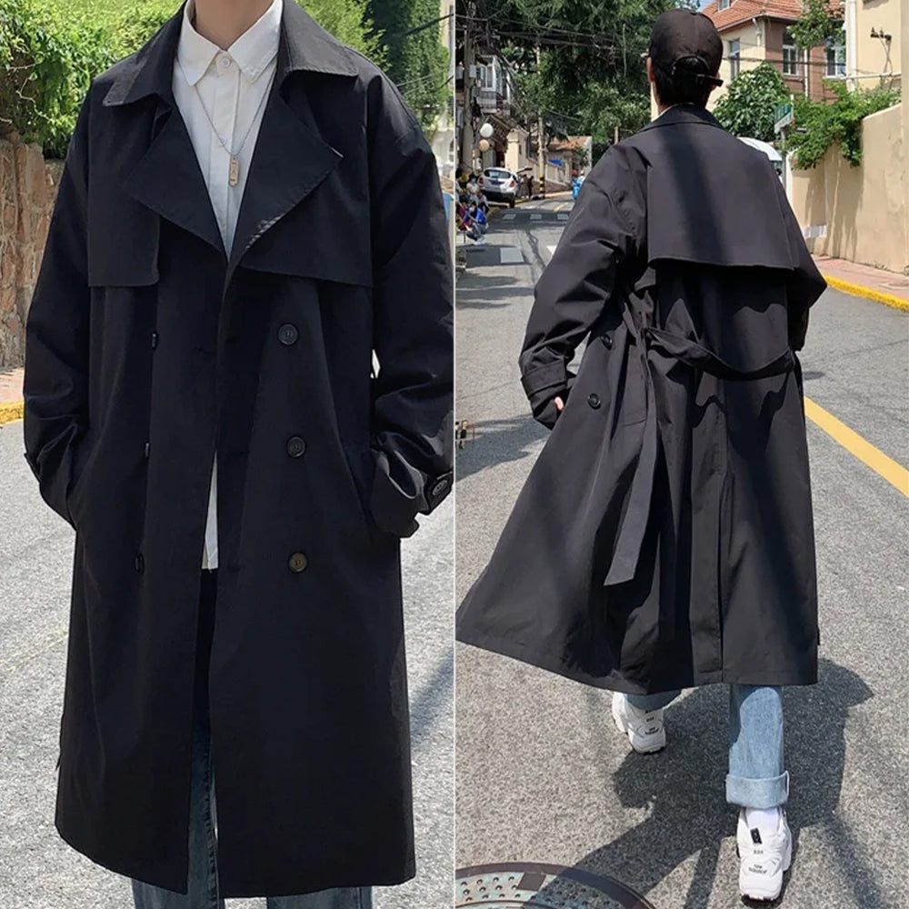 Classic Black Trench Jacket for Men