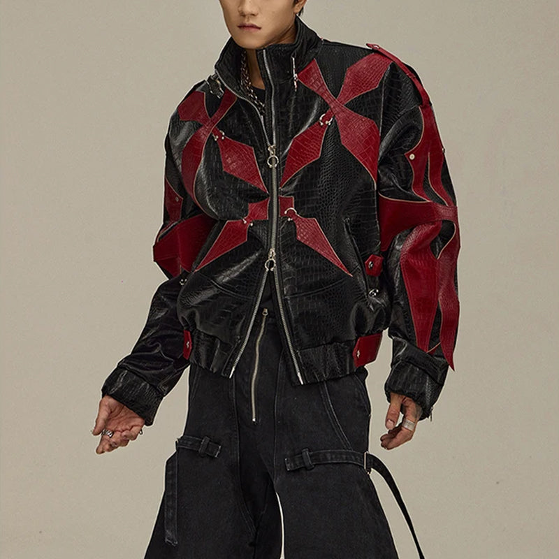Premium Black Faux Leather Mens Jacket