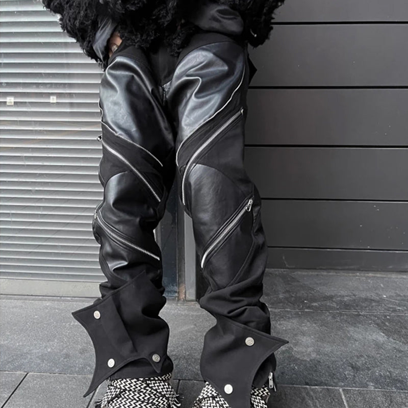 Premium Black Faux Leather Mens Pants