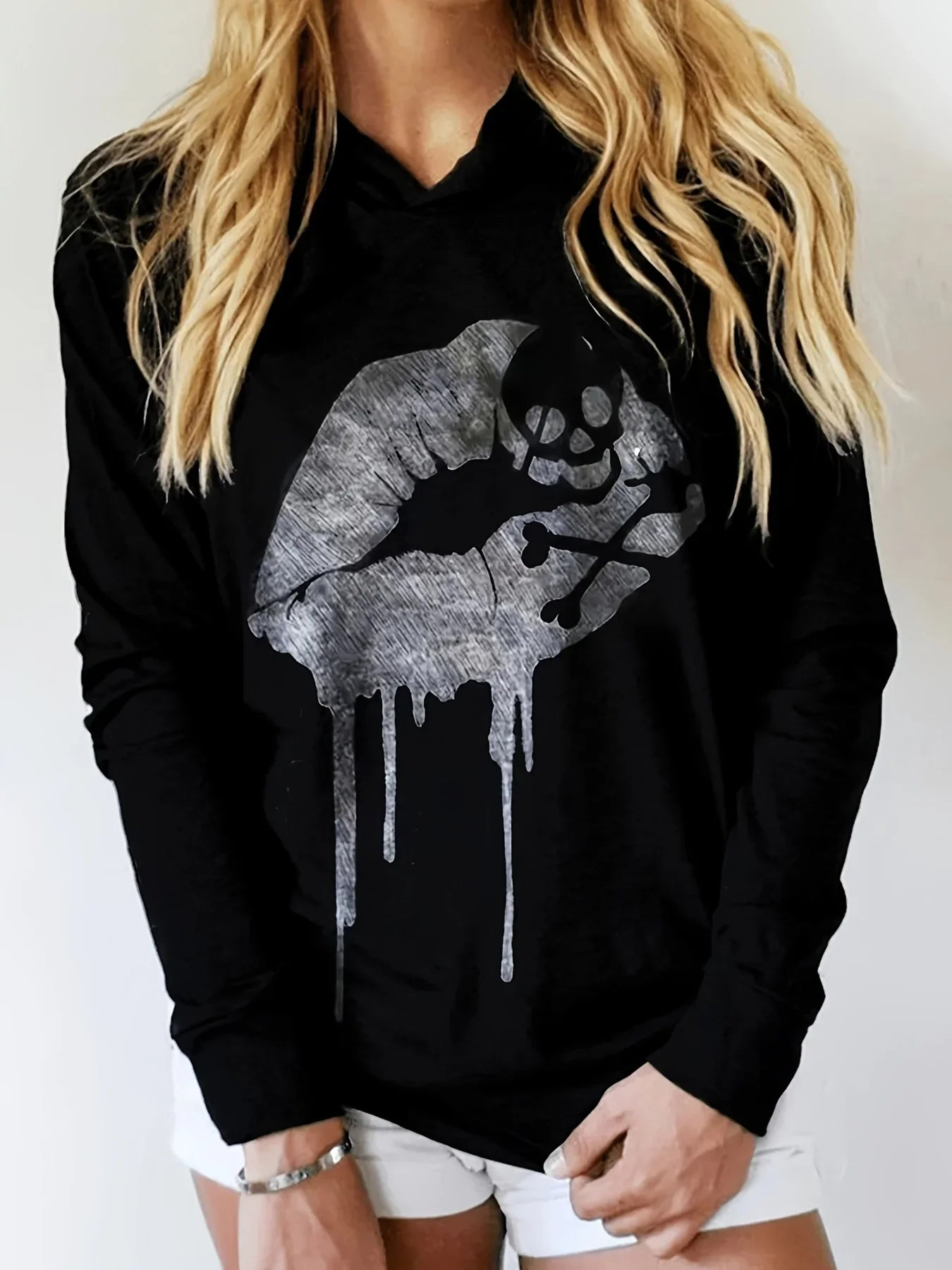 Elegant Black Womens Pullover Sweater Premium Cotton Polyester Blend