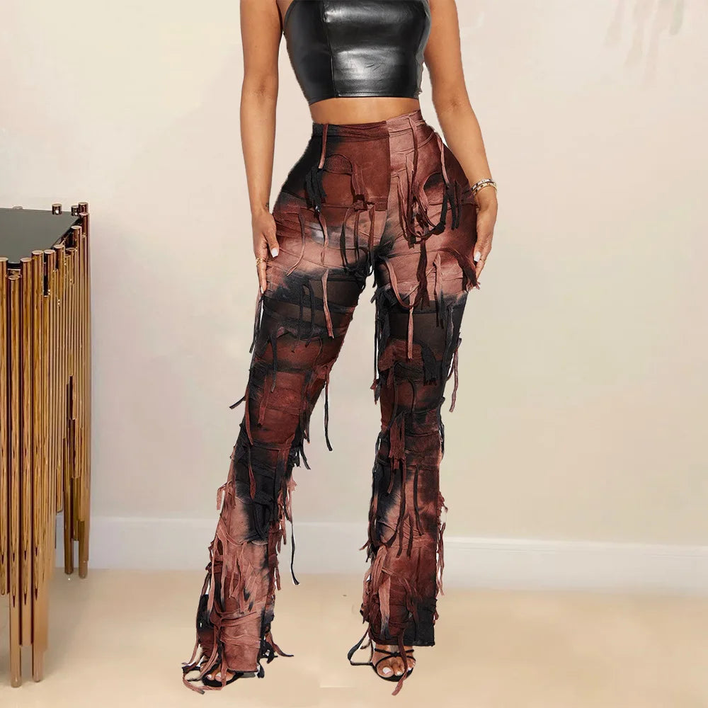 Brown Vintage Cotton Polyester Blend Pants