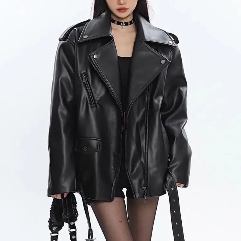 Black Faux Leather Womens Jacket - Limited Edition